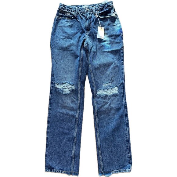 Good American Denim - Good American Good '90s Ripped Slim Fit Straight Leg Jeans NWT Size 8/29 $155